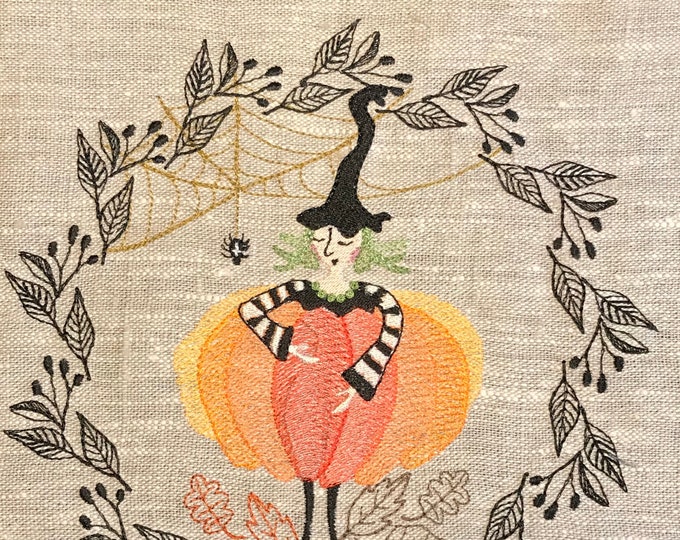 PUMPKIN FAIRIES - 10 Cute and Spicy Fairy Machine Embroidery designs for Autumn Fall decor- Herbst - A cute Autumn Fairy- Applique design
