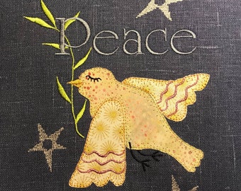 DESIGNS from fruBlomgren&#39;s Advent Calendar. Machine Embroidery Design. Peace on Earth Appliqué Design - 2 sizes