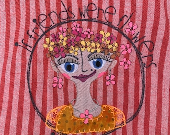 Mille Fiori designs - various hand drawn, sketchy machine and appliqué embroidery designs for more hoop sizes - Cute Flower girls and motifs