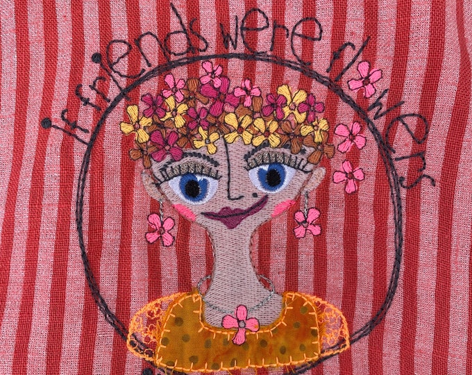 Mille Fiori designs - various hand drawn, sketchy machine and appliqué embroidery designs for more hoop sizes - Cute Flower girls and motifs