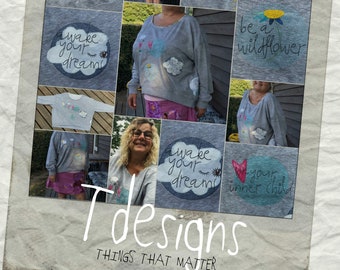 6 TDESIGNS That Matter - Easy stitched Machine Embroidery Designs VERY suitable for decoration of T-shirt, Sweat-shirt and other garments