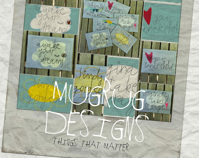 6 MUGRUG DESIGNS ITH - Things That Matter - Cute MugRug machine embroidery designs for the 5 x 7" hoop with quotes that matter tutorial incl