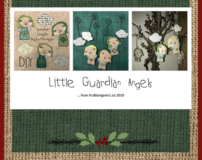 LITTLE GUARDIAN ANGELS - Angel dolls, 3 cute and whimsical mini softies and little soft clouds Ith + Motif with my little signature angels