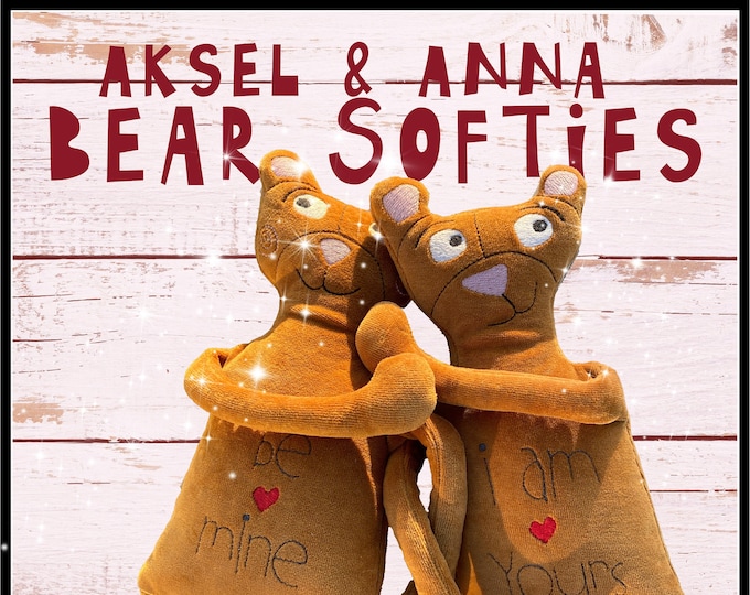 Softie Bears ITH 48 cm - Machine Embroidery designs for making my Aksel and Anna bears - for hoop size 6 x 10 and 8 x 11,
