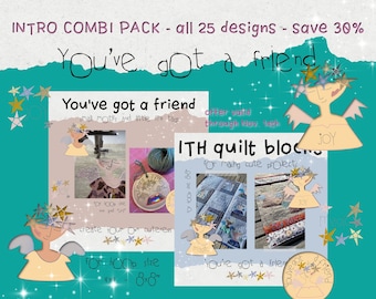 INTRO OFFER - save 30% - All 25 designs from my two design packs 'You've got a friend' included - the ultimate Friendship embroidery pack