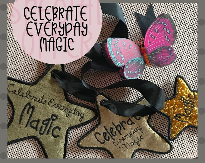 SPECIAL OFFER ITH, Celebrate Everyday Magic with these 7 Happy Machine Embroidery Designs, 5 Stars in different sizes + 2 extra designs