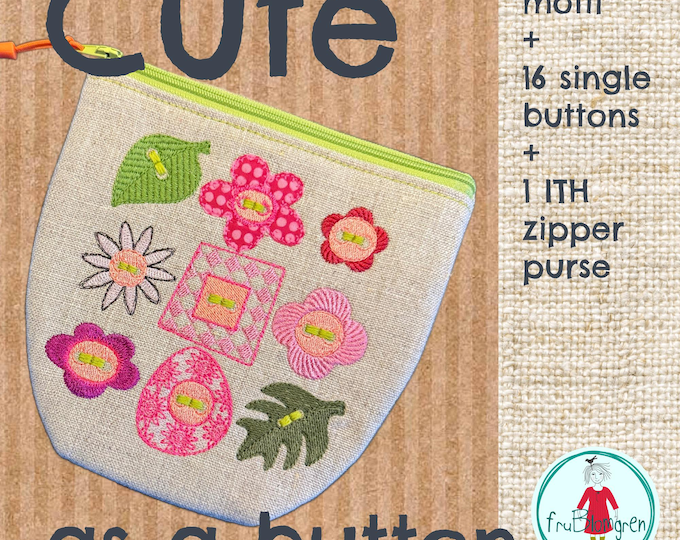 Embroidered Buttons - Machine Embroidery Designs | Small Hand drawn, Versatile Motifs