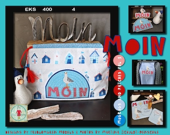 MUGRUGS ITH and Patches ITH - with German and South Danish greetings: Moin and cute Seagulls - Use them as gifts and on all textile projects