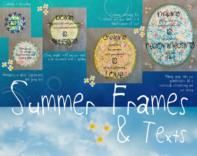 BIG BUNDLE - mix and match - Appliqué Frames and Creative Texts - 11 frames, 8 texts and some flowers - 20 designs