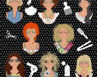 BIG BUNDLE - Marianne and her HAIR-Dos - save 20% - includes both design packs - a total of 16 designs, 8 Hair-styles in each 2 sizes
