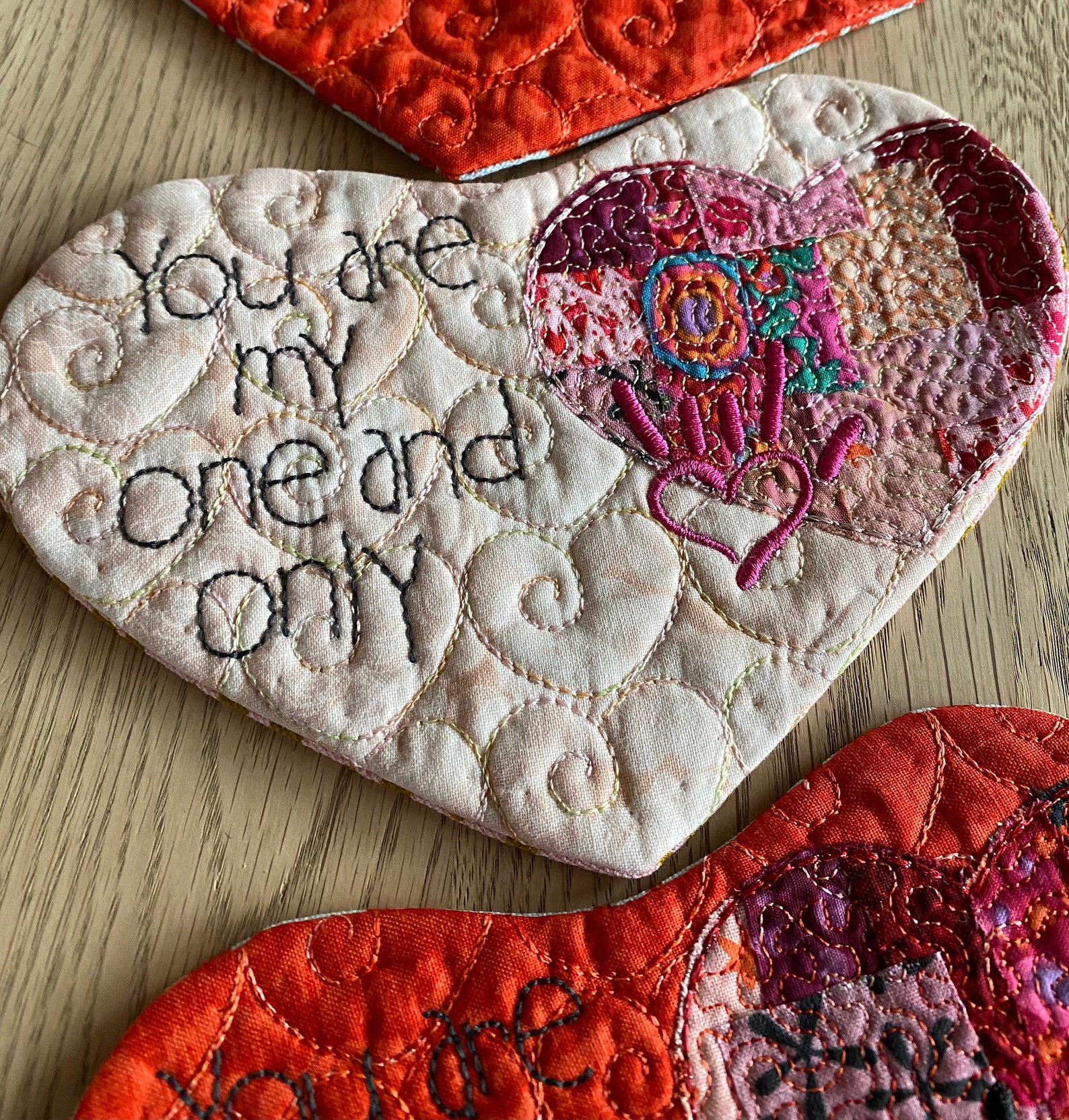 8 Heart Shaped Placemats/mugrugs and Coasters ITH Fast Made Etsy