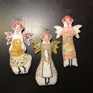 Special CHRISTMAS OFFER: 3 medium size Angel Dolls ITH + 3 Freestanding Lace Stars Designs, Machine Embroideries that fit the 5 x 7 hoop