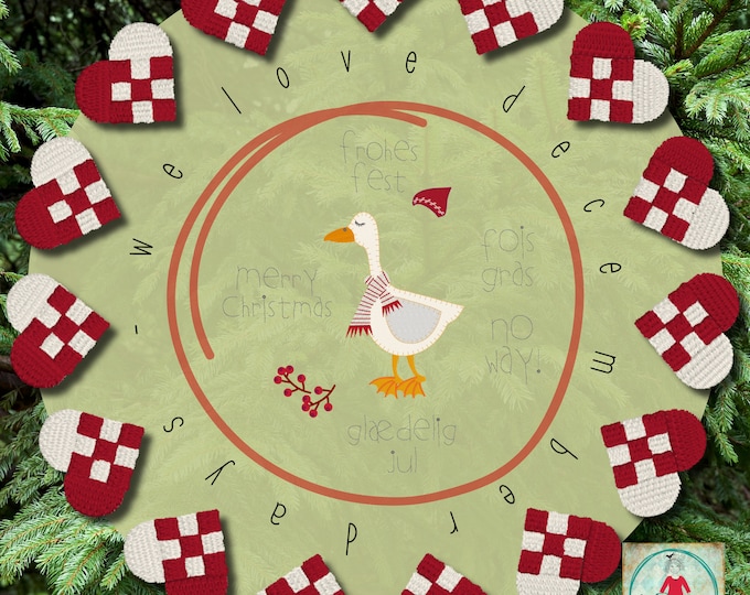 Christmas designs for your embroidery machine, December Days no. 8 - my small, detailed Appliqué GOOSE and various texts for hoop 5x7"