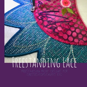 Freestanding Lace Neckline Designs for dresses, tops etc. - Embellish your garments with one of these 4 beautiful freestanding designs