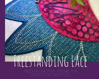 Freestanding Lace Neckline Designs for dresses, tops etc. - Embellish your garments with one of these 4 beautiful freestanding designs