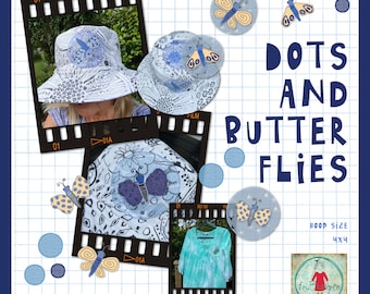 12 Light stitch Elements and Appliqué Butterflies - machine embroidery designs for hoop size 4x4" - mix and match - make your own collages