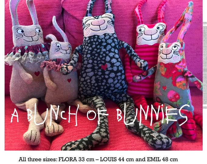 Softie Bunny Bundle- Three sizes of my Spring Bunnies ITH - sizes: 33, 44, 48 cm and 14 different features