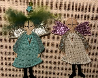 FUNKY LACE ANGEL  - An Angel a Day - December 4th in fruBlomgren's Christmas Event 2018 - Four different Angels in two sizes - Freestanding