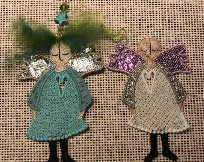 FUNKY LACE ANGEL  - An Angel a Day - December 4th in fruBlomgren's Christmas Event 2018 - Four different Angels in two sizes - Freestanding