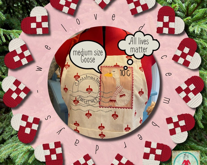 Christmas designs for your embroidery machine, December Days no. 5, My GOOSE - 2 detailed cute, hand drawn designs for hoop 5x7" + a card