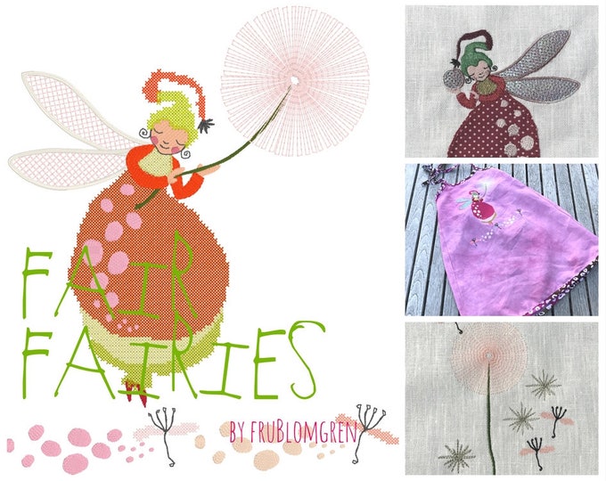 Fairy ALMA, the fairest of the FAIR FARIES - Five, Fragile Fairy Embroidery Designs for embellishing your textile project with magic