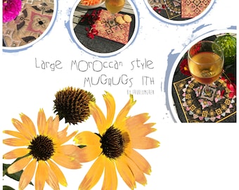 MOROCCAN STYLE Large sized MugRugs ITH for your embroidery machine - 3 Beautiful and easy made designs for the 8x8", makes great gift idea