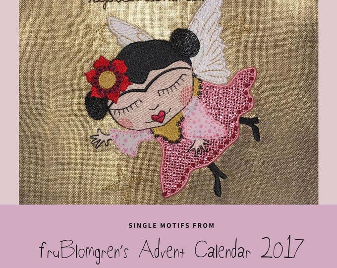 SINGLE DESIGN from fruBlomgren's Advent Calendar. Machine Embroidery Design. DIY. Angel Fridacita. Little Angel.