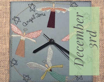 ANGEL TIME - An Angel a Day - December 3rd in fruBlomgren's Christmas Event 2018 - 3 designs for a clock DIY and two round designs
