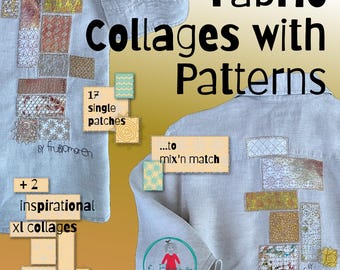 Raw Edge Appliqué Patches, 19 Machine Embroidery Designs, Fabric Collage Patterns, Mix and Match