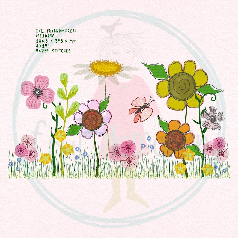 A whimsical wildflower design pack with 30 Machine Embroidery designs fruBlomgren Meadow Single flowers/elements/motifs, more hoop sizes image 2