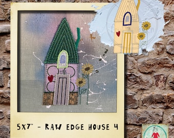 5x7 Raw edge Appliqué House to make on your embroidery machine - Super fun and easy to make, make great Housewarming gifts or for newly-weds