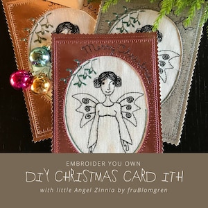 Weihnachtskarten ITH. Engelmotiv. Stick dir deine eigene Karte. Zum Selbermachen. 2 Größen. Drei Sprachen: Englisch. Deutsch. Dänisch/Schwedisch