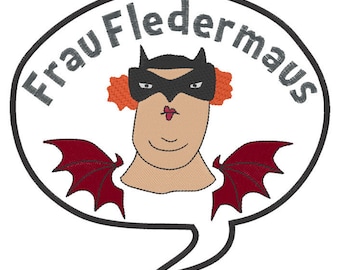 Whimsical Frau Fledermaus patches - big and small to customise your favourite clothes