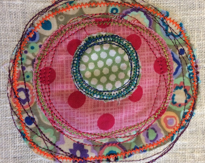 Applique designs - Circles - Doodle art Machine Embroidery - use your stash for creating colourful circles on your garments, home decor etc