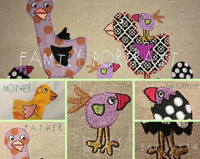 The Easter Birds, 12 Colourful and Whimsical Embroidery Designs to bring Spring in to your home - Very All-yearish and yet also Easterish