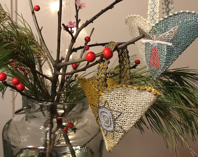 Little FS Lace Hearts with Angel or Star - December 20th in fruBlomgren's Christmas Event 2018 - 2 beautiful freestanding lace designs