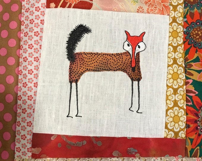 FANTASTIC MR. FOX - Four Fabulous Foxes - 4 Appliqué Machine Embroidery Designs, .. himself; .. on the run; .. relaxing and .. in the moon
