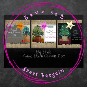 Puede incluir: Un conjunto de tres patrones de aplique digital para árboles de Navidad. Los patrones son para bonsáis con luces, un letrero de bienvenida y un árbol con adornos. Los patrones están dibujados a mano e incluyen un tutorial. Ahorra un 33% en este gran paquete de patrones de aplique para bonsáis de Navidad.
