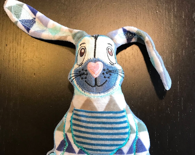 ITH BUNNY, Cute Bunny Softie ITH fits hoop size 5 x 7" + two other Bunny Machine Embroidery designs for decorating your textile projects