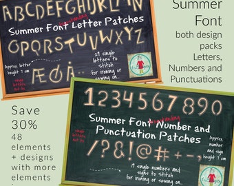 BUNDLE save 30% - the Full Freestanding Summer Font - Hand drawn Appliqué letters, numbers and the 9 most used signs by fruBlomgren