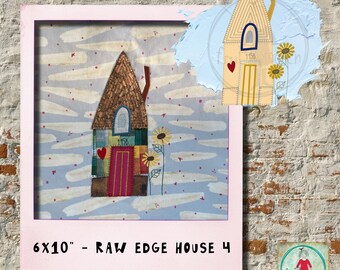 6x10 Raw edge Appliqué House for your embroidery machine - Super fun and easy to make, make great Housewarming gifts or for newly-weds