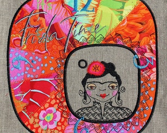 Awesome XtraLarge Embroidery Design - It's Frida Time, a motif with my Frida for making DIY Clocks for the big hoops, minimum 9,44 x 9,44"