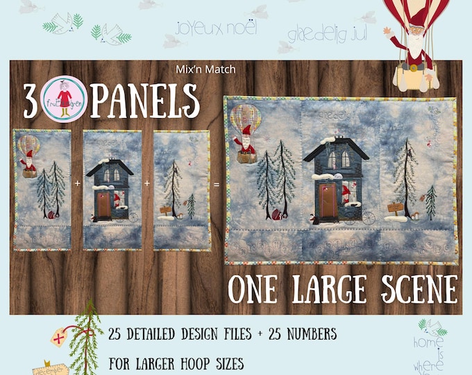 XXL Advent-Building Pack 2025 | Hand drawn Christmas Appliqué Designs | Machine Embroidery | Tutorial included