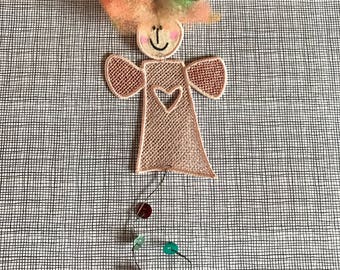 Whole Hearted Angels FSL - Machine Embroidery design for 3 angels in different sizes - fit the 5 x 7 hoop, Fun to make, easy to embellish