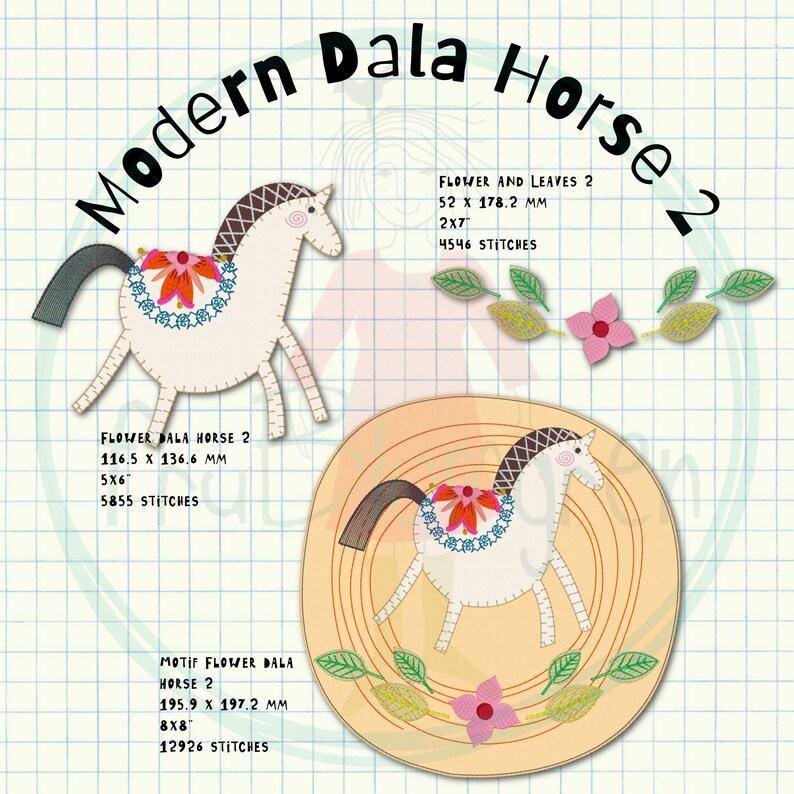 Dapla Design Bundle_horse Designs - All 6 of My Dala Style Appliqué Horse Design ...