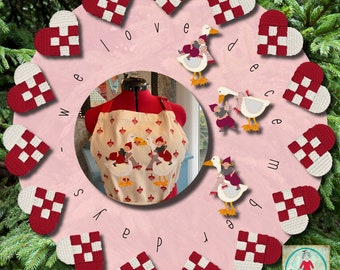 Christmas designs for your embroidery machine, December Days no. 9 - 3 hand drawn, detailed motifs Nisser and GOOSE motifs - hoop size 5x7"