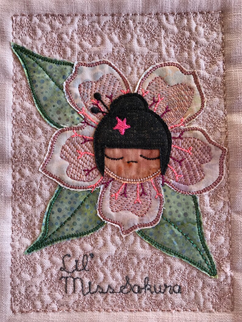 9 Appliqué Sakura Designs Miss Sakura 4 Detailed Hand Drawn Etsy Canada