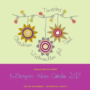 SINGLE DESIGNS from fruBlomgren&#39;s Advent Calendar. Machine Embroidery Designs. DIY. Colourful Light. Appliqué Stars. 3 colourful designs