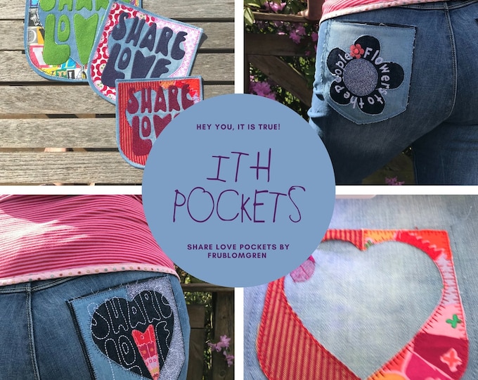 5 AWESOME ITH Pockets to embellish your Jeans - ITH Machine Embroidery Designs, Make your own Pockets Easy Peasy, for embroidery machines