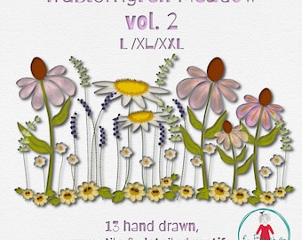 FruBlomgren Meadow Vol. 2 | Large Floral Designs L XL XXL | Machine Embroidery | Wildflower Scenes | Instant Download